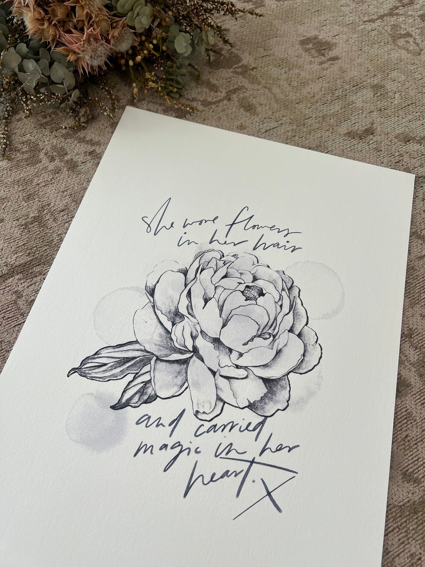 Flowers in her hair | A3 Print