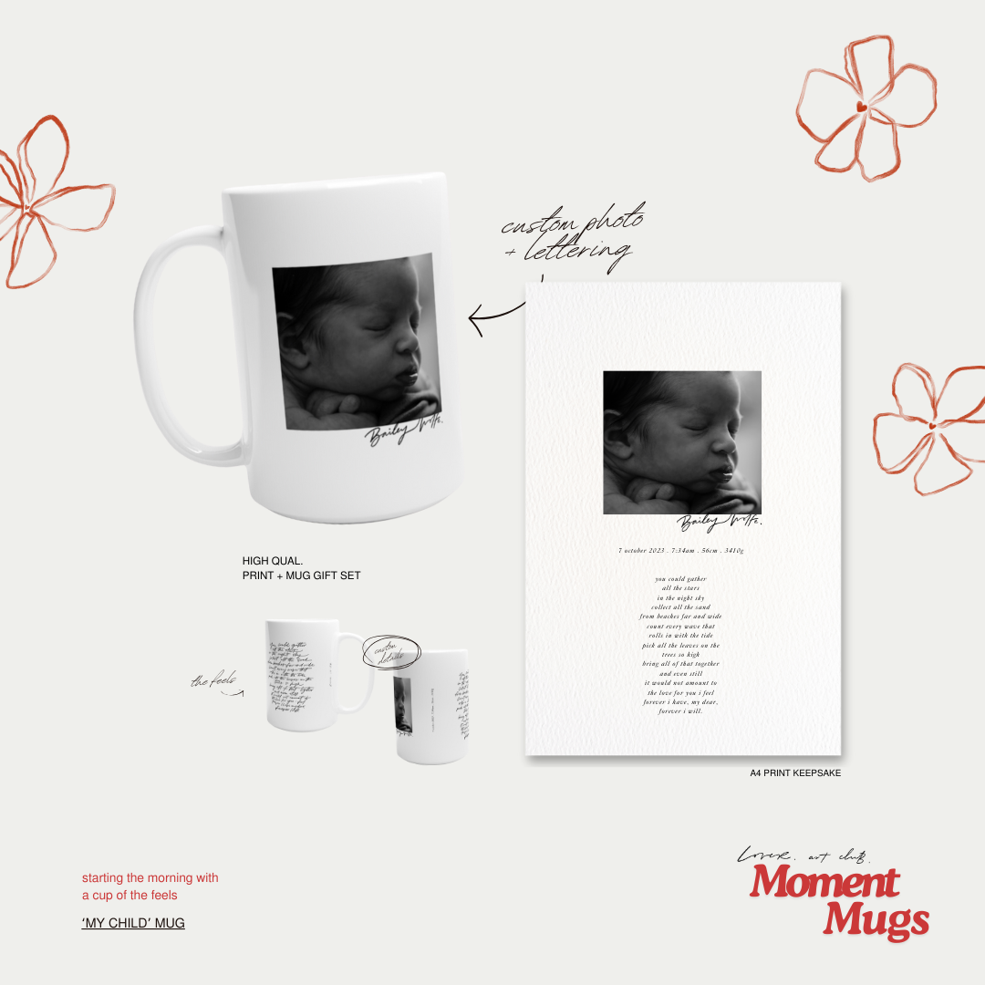 my child | moment mug + print gift set